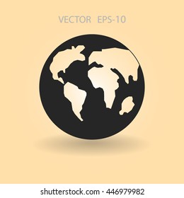 Flat icon of globe