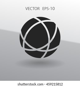 Flat icon of globe