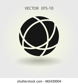 Flat icon of globe