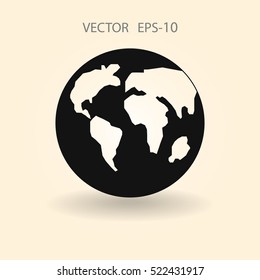 Flat icon of globe