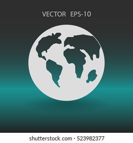 Flat icon of globe. vector illustration