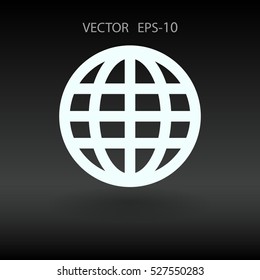 Flat icon of globe. vector illustration