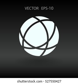 Flat icon of globe. vector illustration