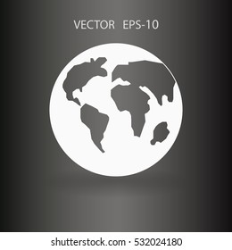 Flat icon of globe. vector illustration