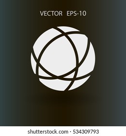 Flat icon of globe. vector illustration