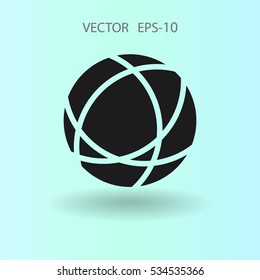 Flat icon of globe. vector illustration