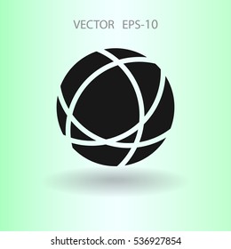 Flat icon of globe. vector illustration