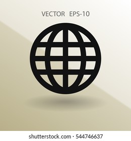 Flat icon of globe. vector illustration