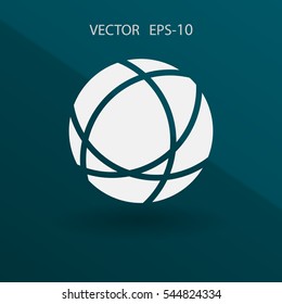 Flat icon of globe. vector illustration