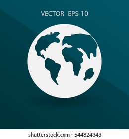 Flat icon of globe. vector illustration