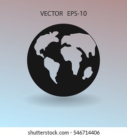 Flat icon of globe. vector illustration