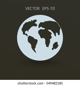 Flat icon of globe. vector illustration