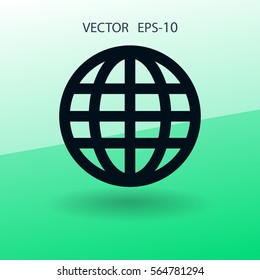 Flat icon of globe. vector illustration