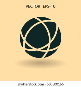 Flat icon of globe. vector illustration