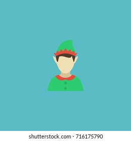Flat Icon Gnome Element. Vector Illustration Of Flat Icon Elf Isolated On Clean Background. Can Be Used As Gnome, Elf And Character Symbols.