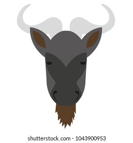 Flat icon with a goat. Vector illustration. Icon with animal isolated.