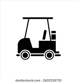 Flat Icon Golf Cart Modern, Stylish and Editable Vector Illustration For Transportation and Vehicle Design