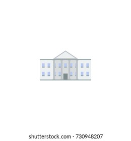 Flat Icon Government Building Element. Vector Illustration Of Flat Icon White House Isolated On Clean Background. Can Be Used As White, House And Government Symbols.