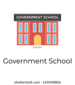 Flat icon of government school