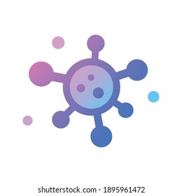 Flat icon gradient virus bacteria purple-blue dangerous cell biology