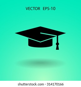 Icono plano del graduado