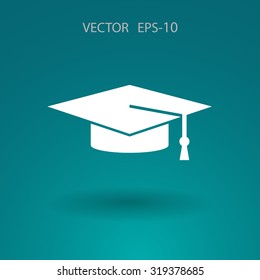 Icono plano del graduado