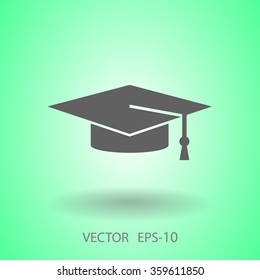 Flat  icon of graduate