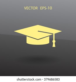 Flat  icon of graduate