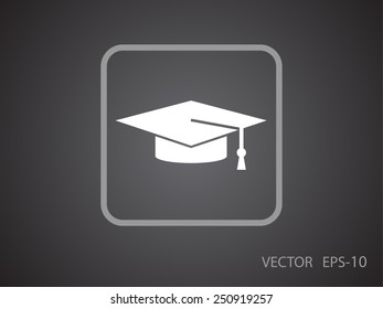 Flat  icon of graduate cap