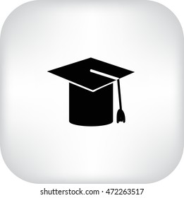 Flat icon. Graduate hat.