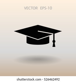 Flat  icon of graduate. vector illustration