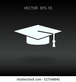 Icono plano del graduado. ilustración vectorial
