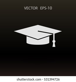 Flat  icon of graduate. vector illustration