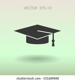 Icono plano del graduado. ilustración vectorial