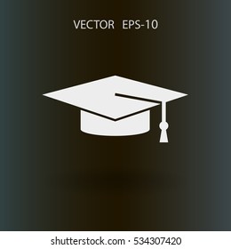 Flat  icon of graduate. vector illustration