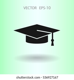 Icono plano del graduado. ilustración vectorial