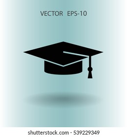 Icono plano del graduado. ilustración vectorial