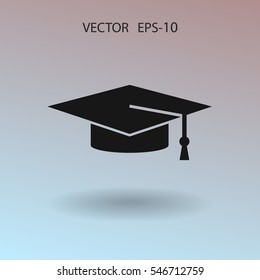 Flat  icon of graduate. vector illustration