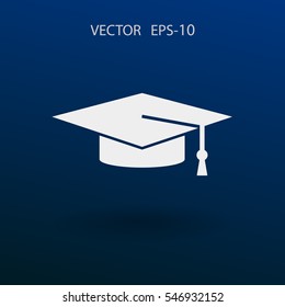 Icono plano del graduado. ilustración vectorial
