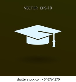 Flat  icon of graduate. vector illustration