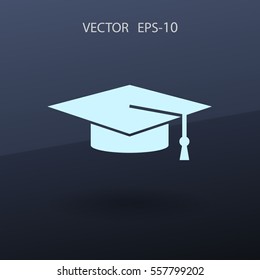 Icono plano del graduado. ilustración vectorial