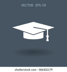 Flat  icon of graduate. vector illustration