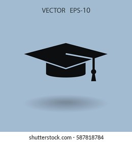 Flat  icon of graduate. vector illustration