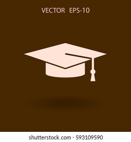 Flat  icon of graduate. vector illustration