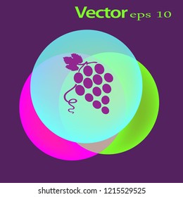 Flat Icon Grapes.