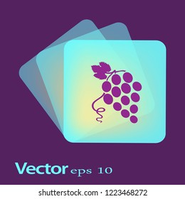 Flat Icon Grapes.