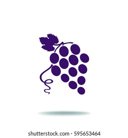 Flat Icon Grapes.