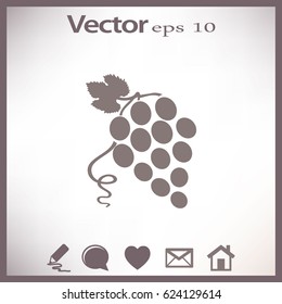 Uvas de iconos planos.