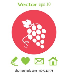 Flat Icon Grapes.