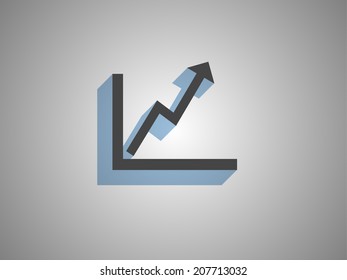 Flat icon of graph